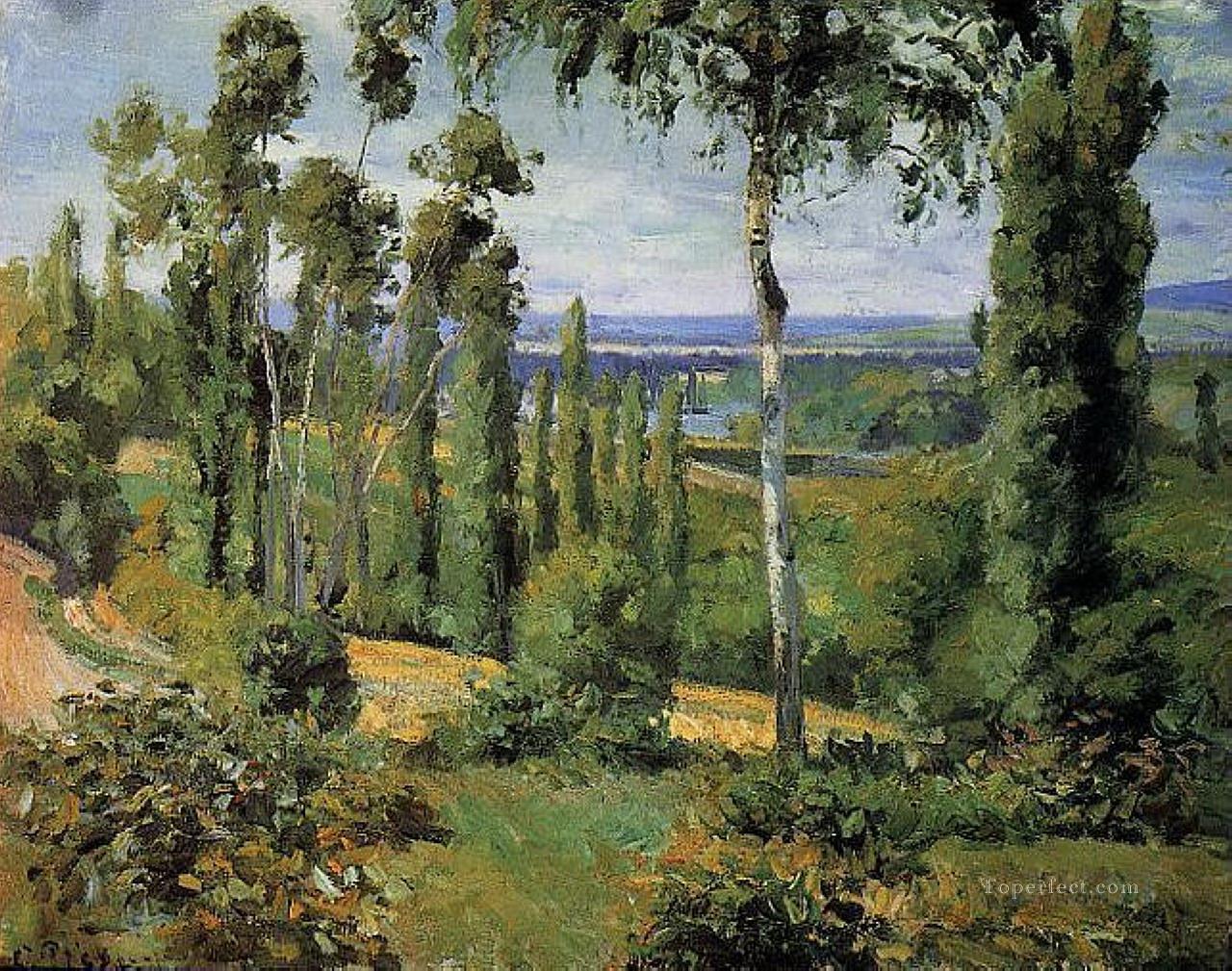 the countryside in the vicinity of conflans saint honorine 1874 Camille Pissarro scenery Oil Paintings